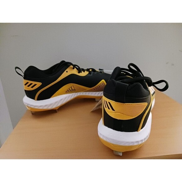 Adidas Icon 6 Bounce Mens Metal Baseball Cleats Yellow Black FV 9346 Size 13.5 - Picture 4 of 4